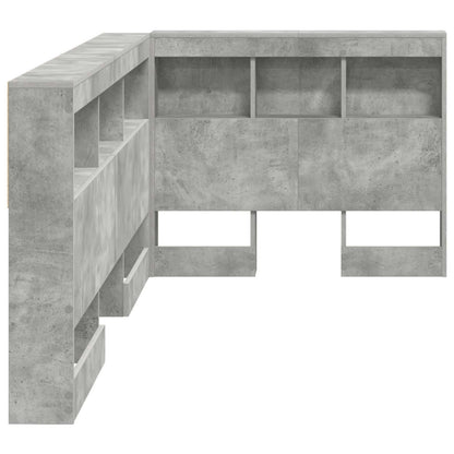 vidaXL Storage Headboard Concrete Grey Engineered Wood