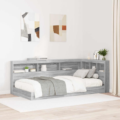 vidaXL Storage Headboard with Shelf Grey Sonoma 100 cm Engineered Wood