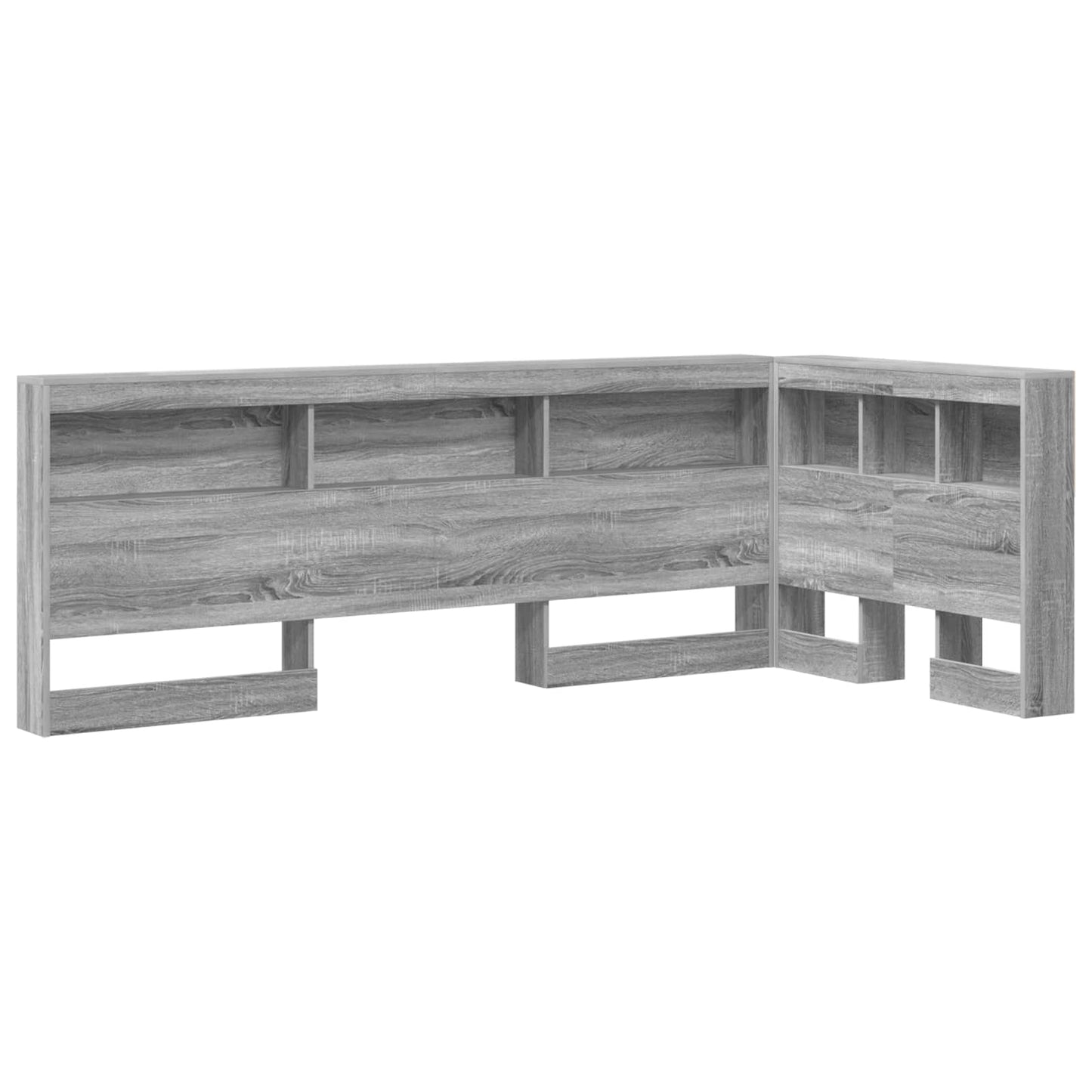 vidaXL Storage Headboard with Shelf Grey Sonoma 100 cm Engineered Wood