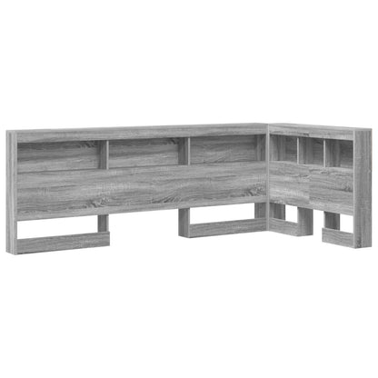 vidaXL Storage Headboard with Shelf Grey Sonoma 100 cm Engineered Wood