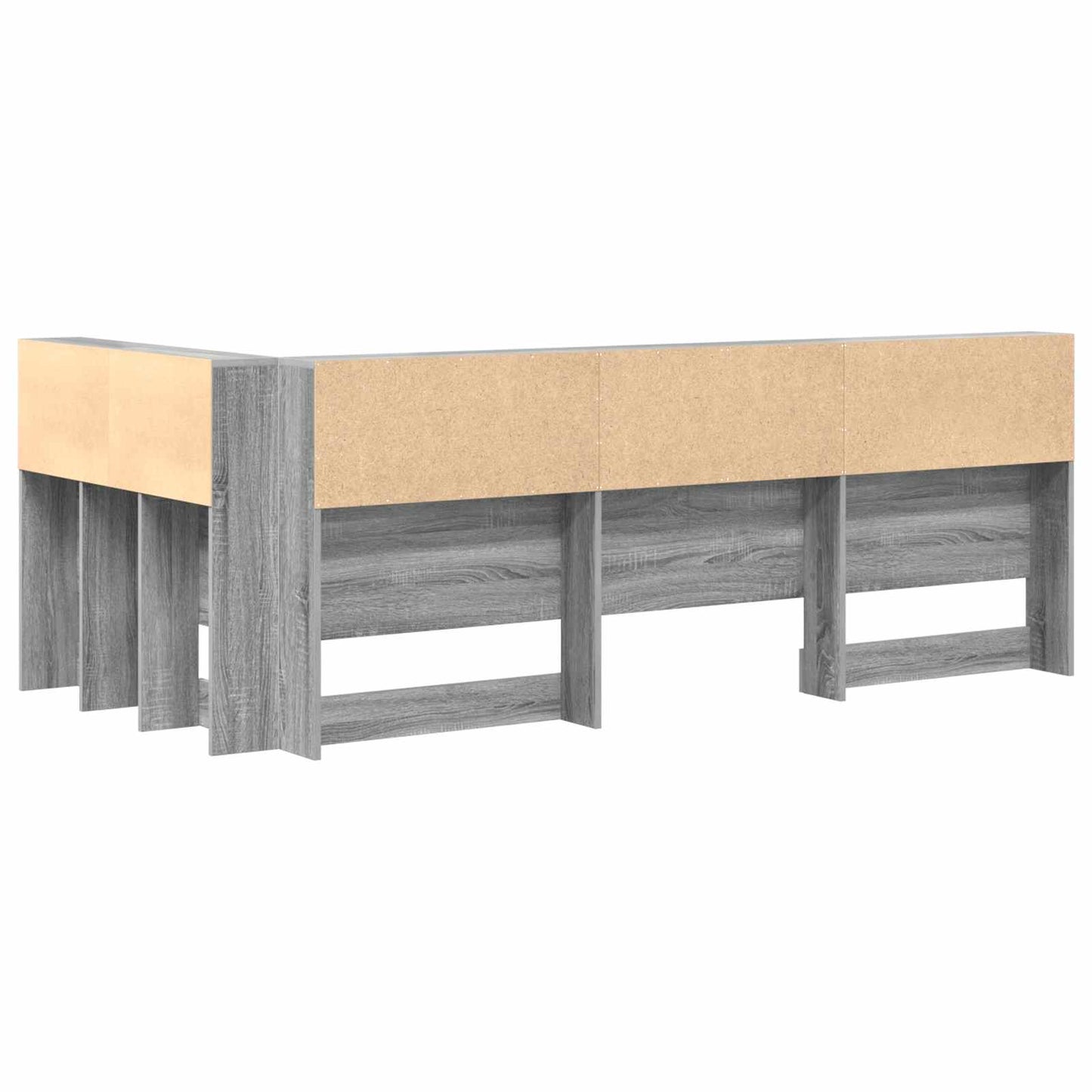 vidaXL Storage Headboard with Shelf Grey Sonoma 100 cm Engineered Wood