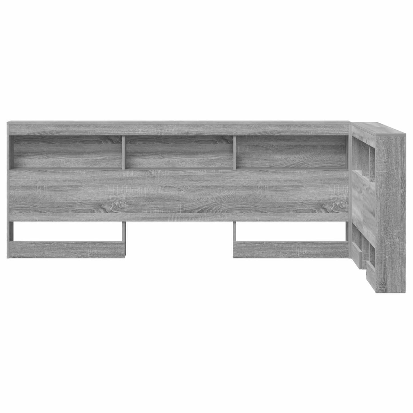 vidaXL Storage Headboard with Shelf Grey Sonoma 100 cm Engineered Wood
