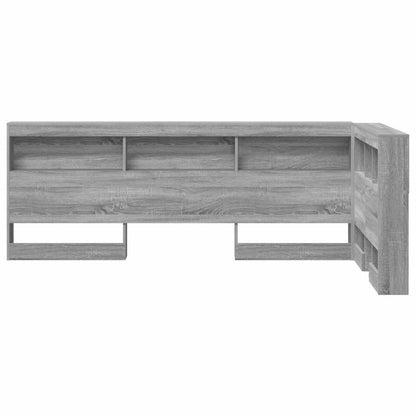 vidaXL Storage Headboard with Shelf Grey Sonoma 100 cm Engineered Wood