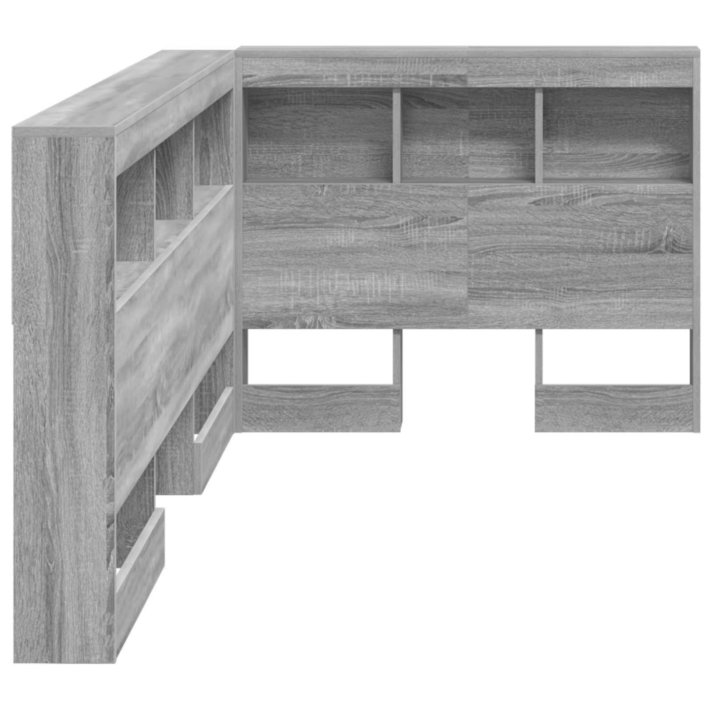vidaXL Storage Headboard with Shelf Grey Sonoma 100 cm Engineered Wood