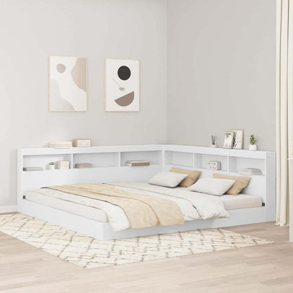 vidaXL Storage Headboard White Engineered Wood