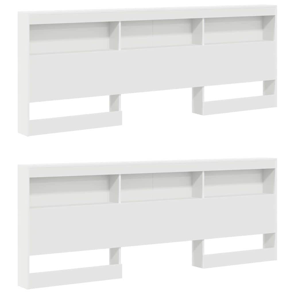 vidaXL Storage Headboard White Engineered Wood