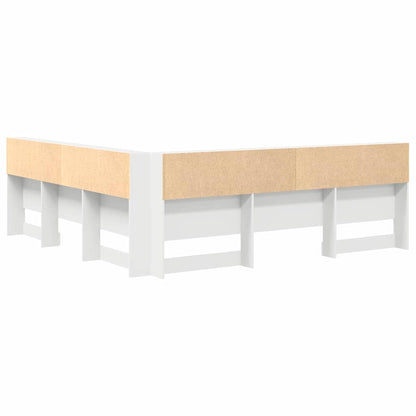 vidaXL Storage Headboard White Engineered Wood