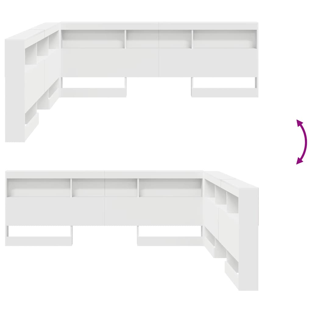 vidaXL Storage Headboard White Engineered Wood