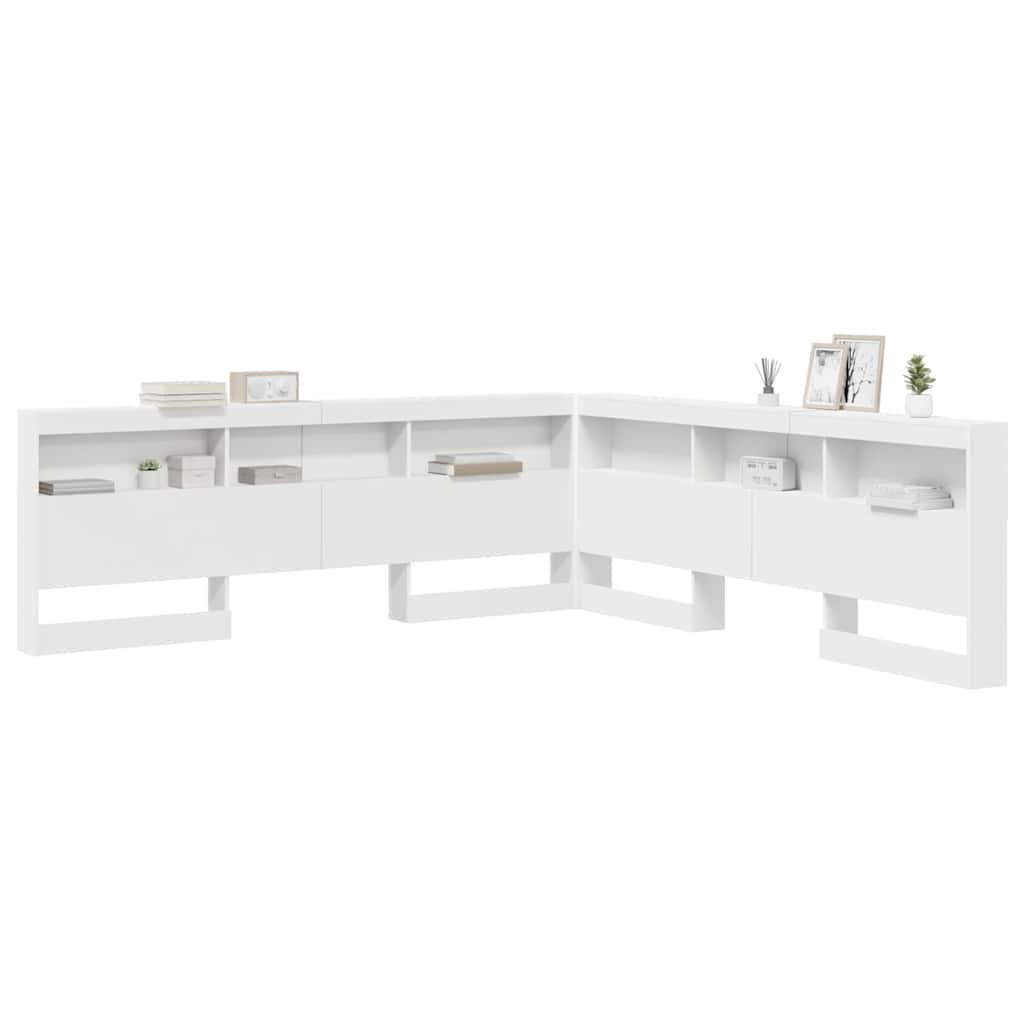 vidaXL Storage Headboard White Engineered Wood