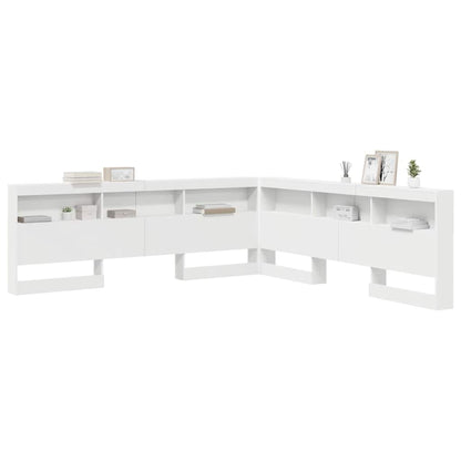 vidaXL Storage Headboard White Engineered Wood