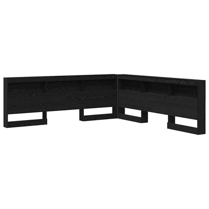 vidaXL Storage Headboard Black Oak Engineered Wood