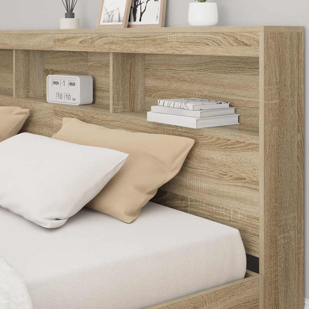 vidaXL Storage Headboard Sonoma Oak Engineered Wood