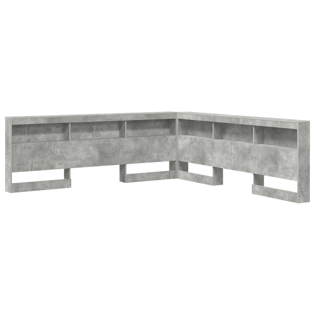 vidaXL Storage Headboard Concrete Grey Engineered Wood