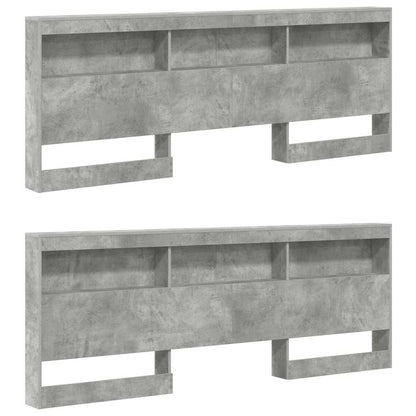 vidaXL Storage Headboard Concrete Grey Engineered Wood