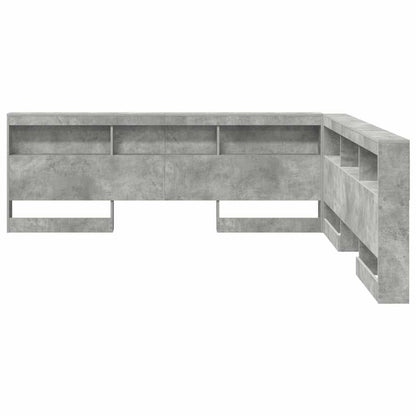 vidaXL Storage Headboard Concrete Grey Engineered Wood