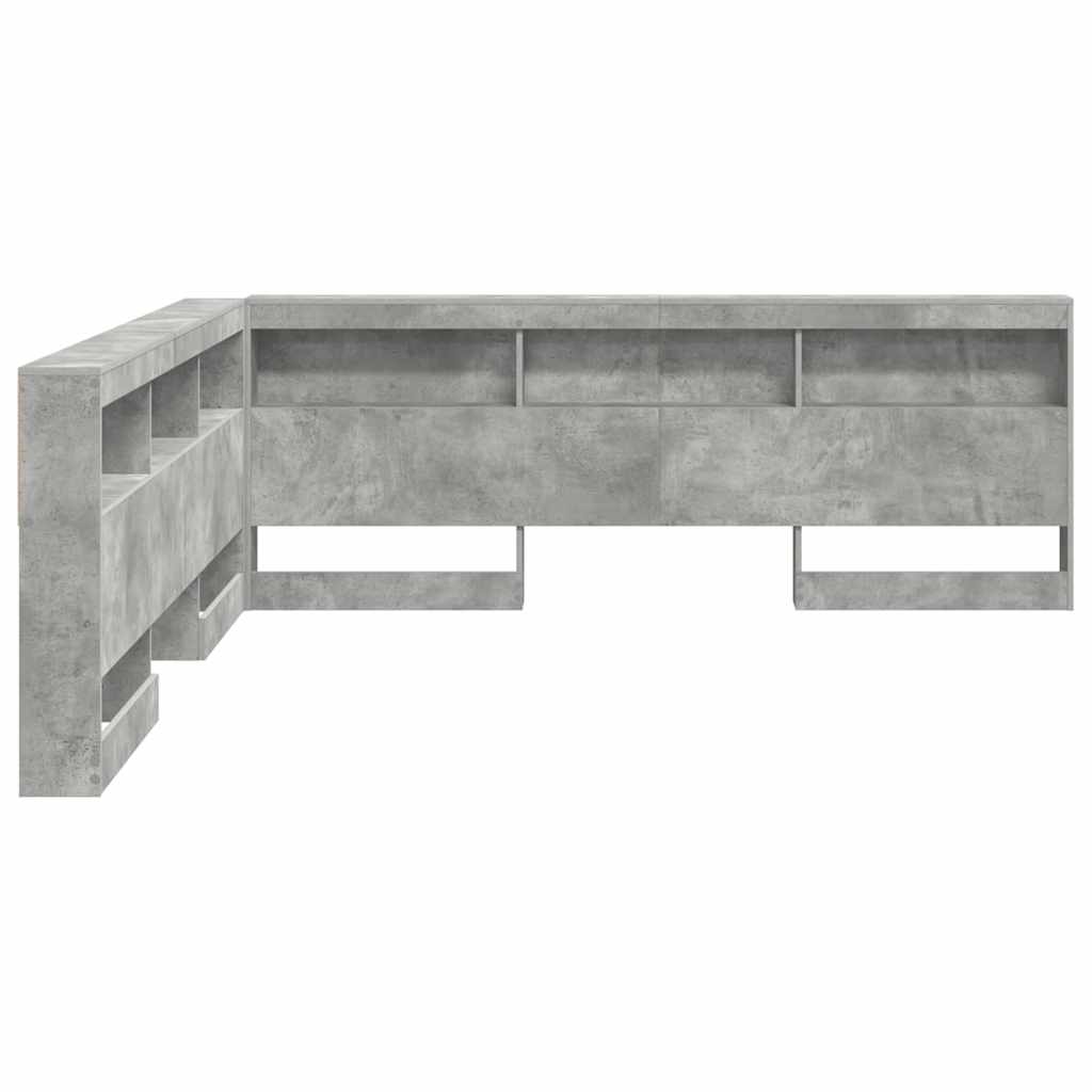 vidaXL Storage Headboard Concrete Grey Engineered Wood