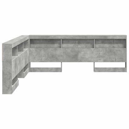 vidaXL Storage Headboard Concrete Grey Engineered Wood