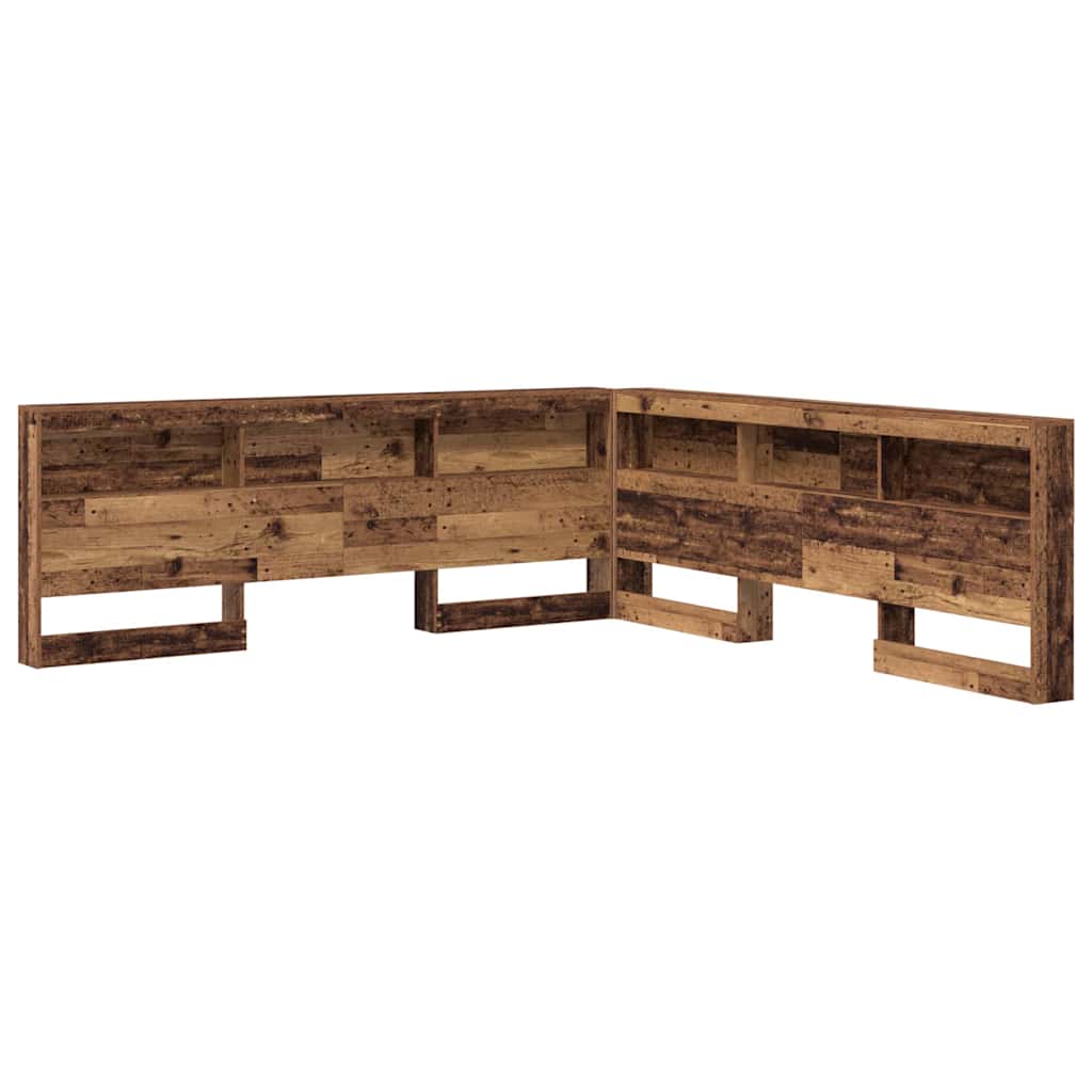 vidaXL Storage Headboard with Shelf Old Wood 200 cm Engineered Wood