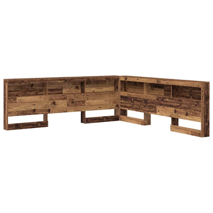 vidaXL Storage Headboard with Shelf Old Wood 200 cm Engineered Wood