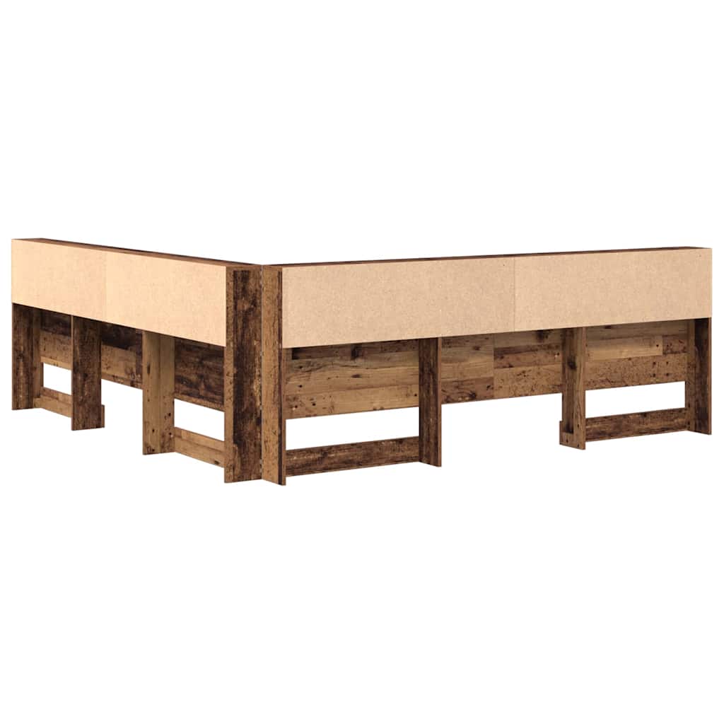 vidaXL Storage Headboard with Shelf Old Wood 200 cm Engineered Wood