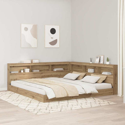 vidaXL Storage Headboard Artisan Oak Engineered Wood