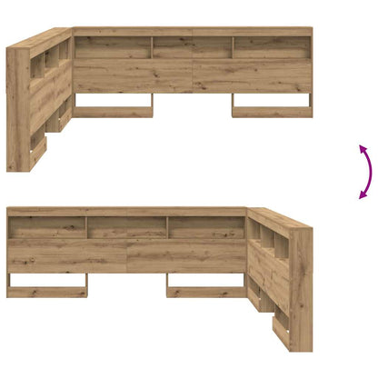 vidaXL Storage Headboard Artisan Oak Engineered Wood