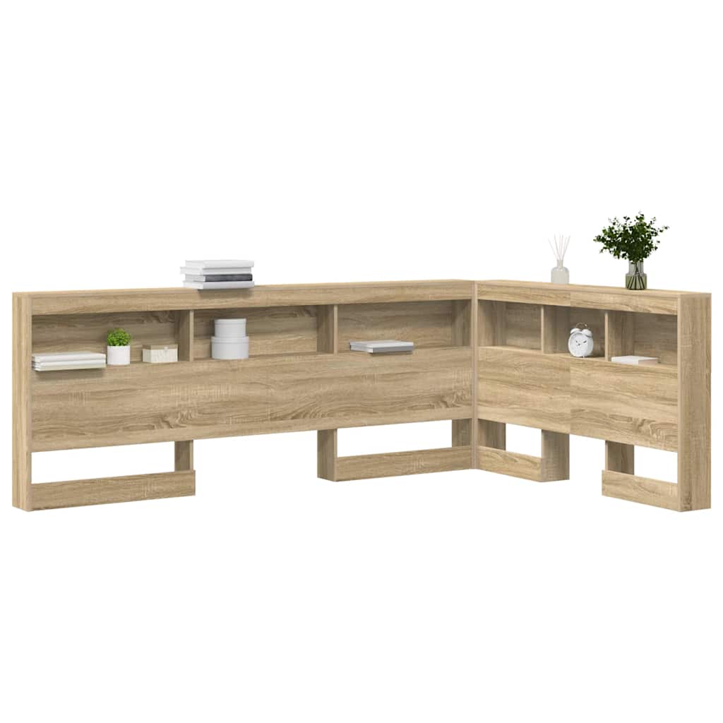 vidaXL Storage Headboard with Shelf Sonoma Oak 120 cm Engineered Wood