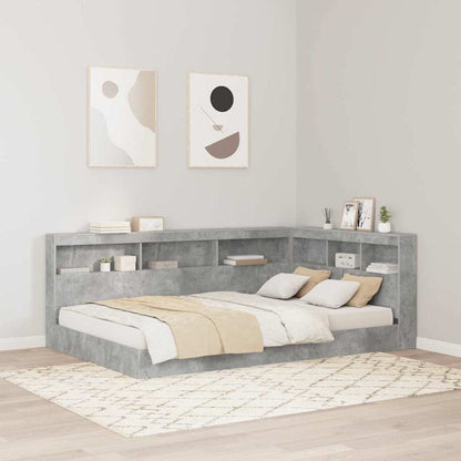 vidaXL Storage Headboard Concrete Grey Engineered Wood