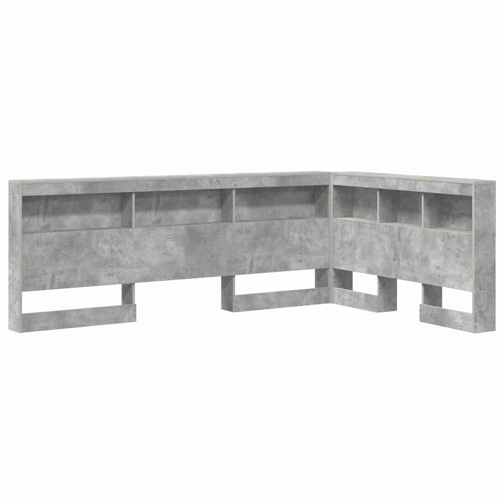 vidaXL Storage Headboard Concrete Grey 120 cm Engineered Wood
