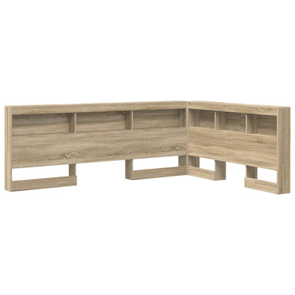 vidaXL Storage Headboard with Shelf Sonoma Oak 140 cm Engineered Wood