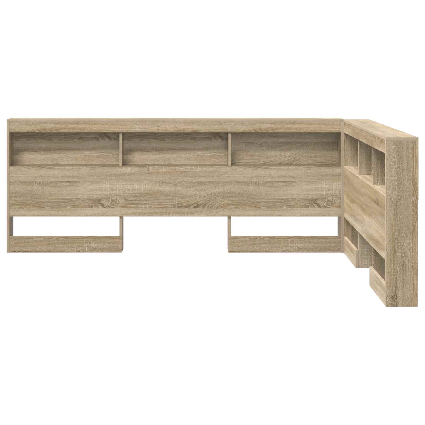 vidaXL Storage Headboard with Shelf Sonoma Oak 140 cm Engineered Wood