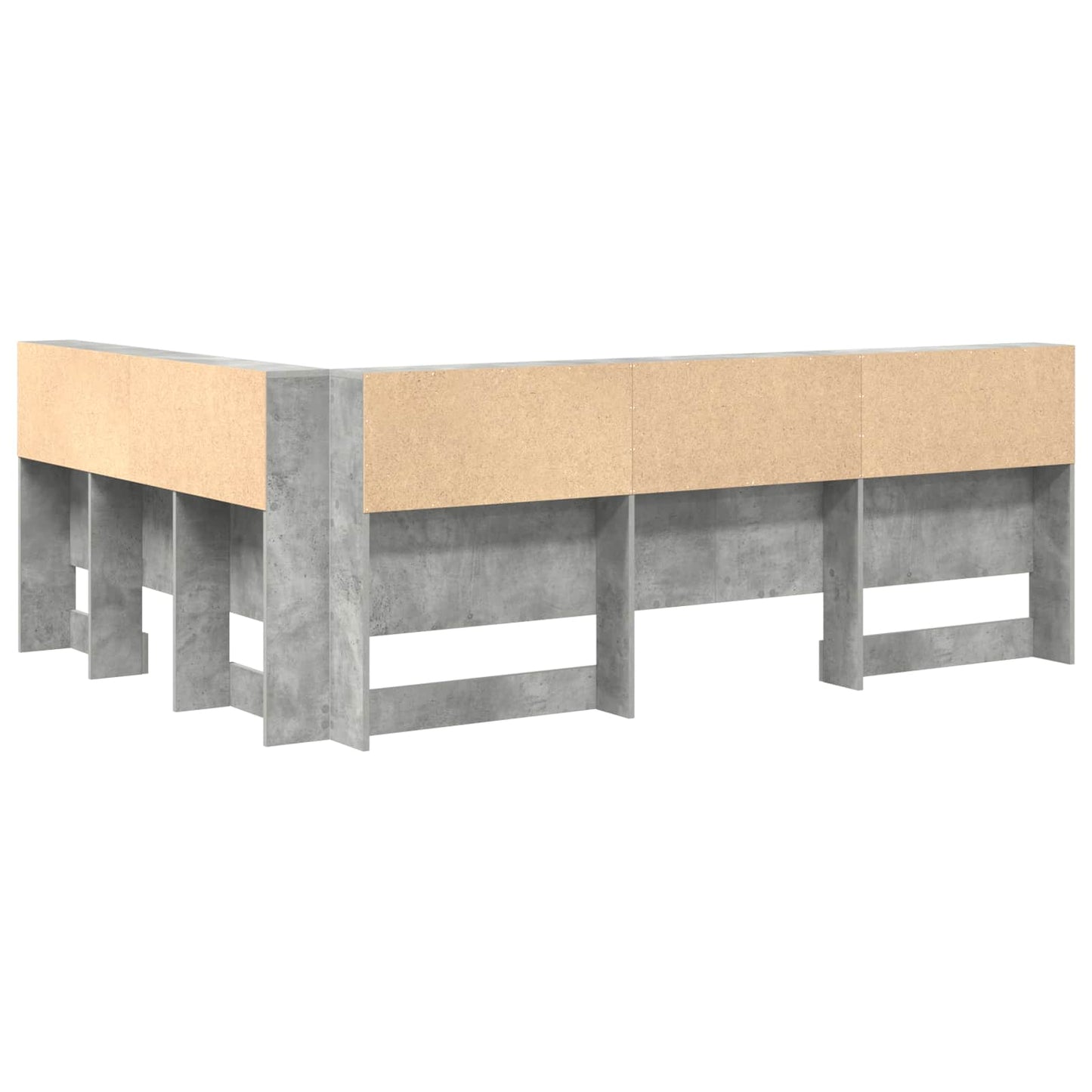 vidaXL Storage Headboard Concrete Grey 140 cm Engineered Wood