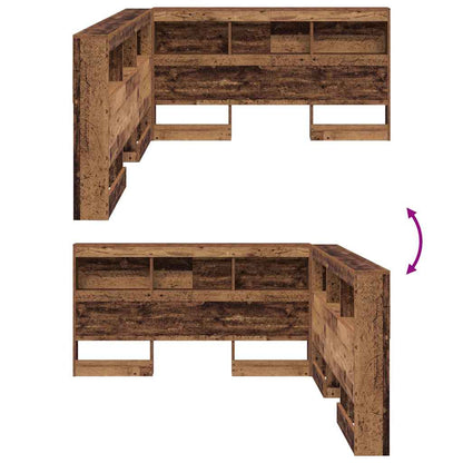 vidaXL Storage Headboard with Shelf Old Wood 140 cm Engineered Wood