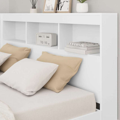 vidaXL Storage Headboard White Engineered Wood