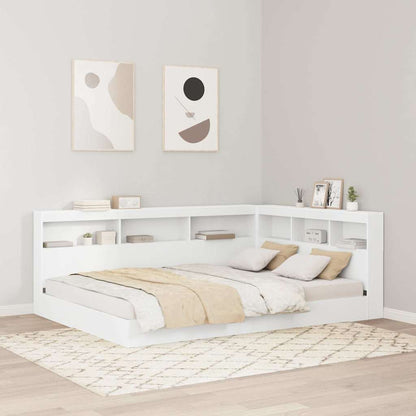 vidaXL Storage Headboard White Engineered Wood