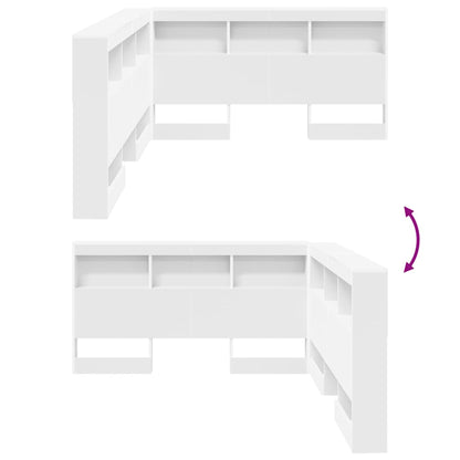 vidaXL Storage Headboard White Engineered Wood