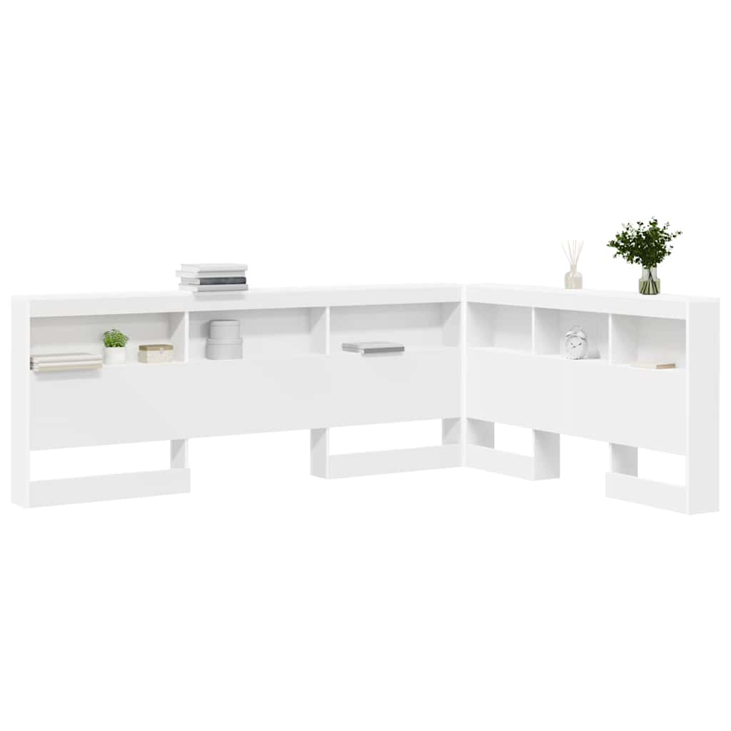 vidaXL Storage Headboard White Engineered Wood