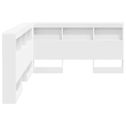 vidaXL Storage Headboard White Engineered Wood