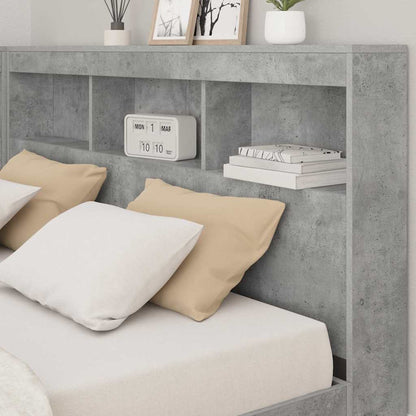 vidaXL Storage Headboard Concrete Grey Engineered Wood