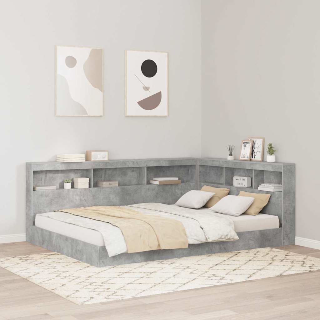 vidaXL Storage Headboard Concrete Grey Engineered Wood