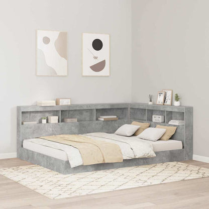 vidaXL Storage Headboard Concrete Grey Engineered Wood