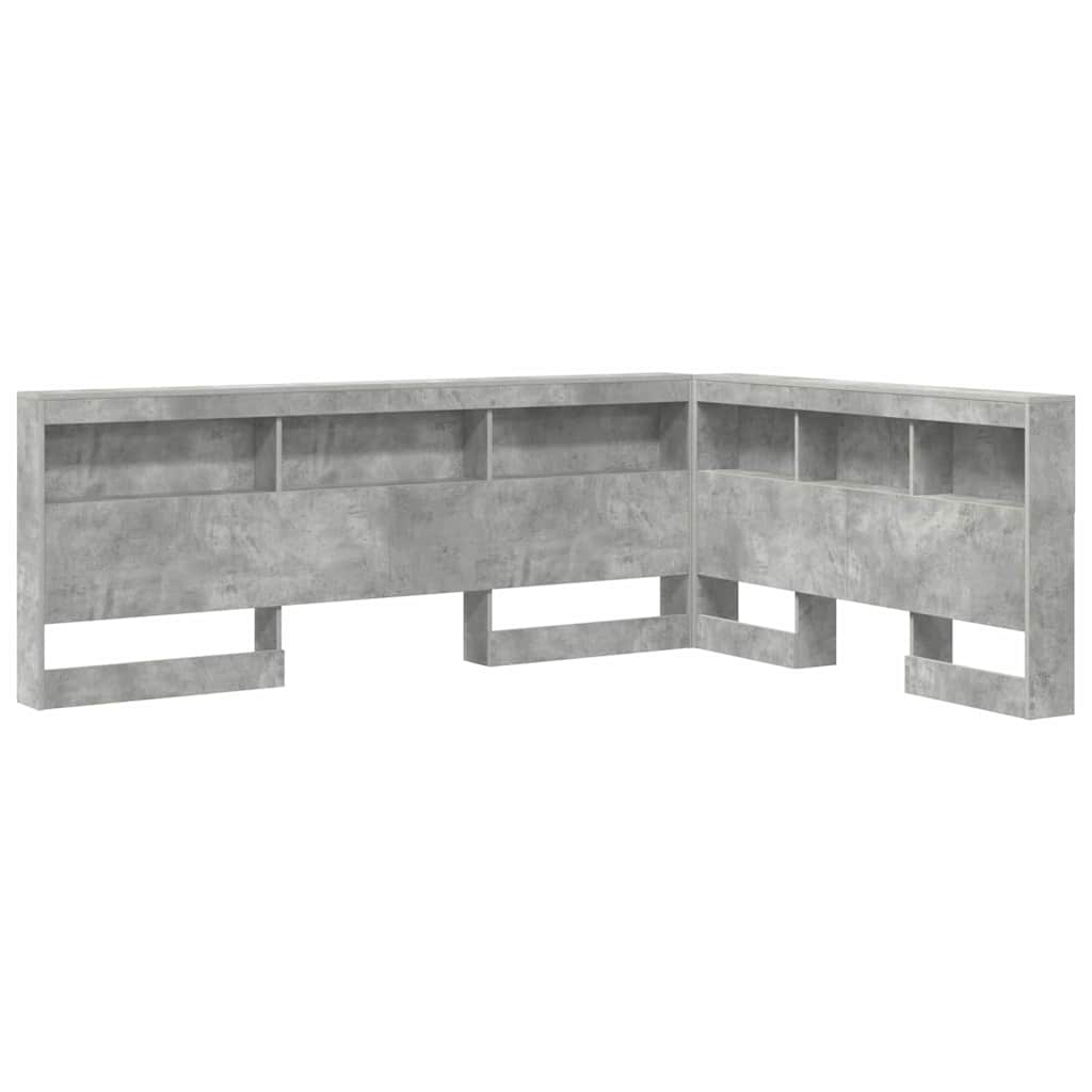 vidaXL Storage Headboard Concrete Grey Engineered Wood