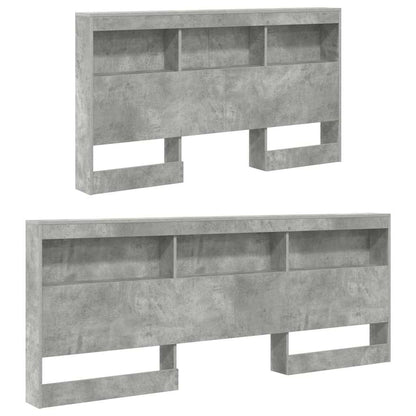 vidaXL Storage Headboard Concrete Grey Engineered Wood