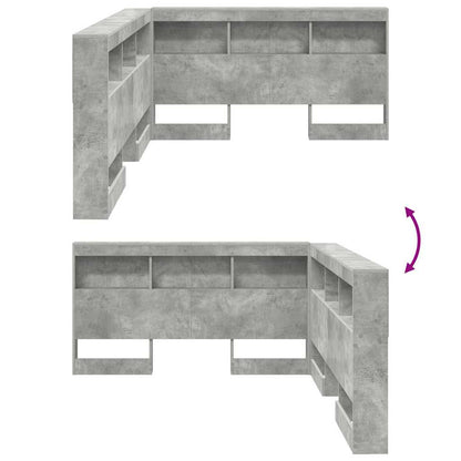 vidaXL Storage Headboard Concrete Grey Engineered Wood