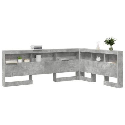 vidaXL Storage Headboard Concrete Grey Engineered Wood