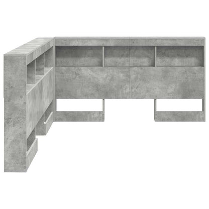 vidaXL Storage Headboard Concrete Grey Engineered Wood