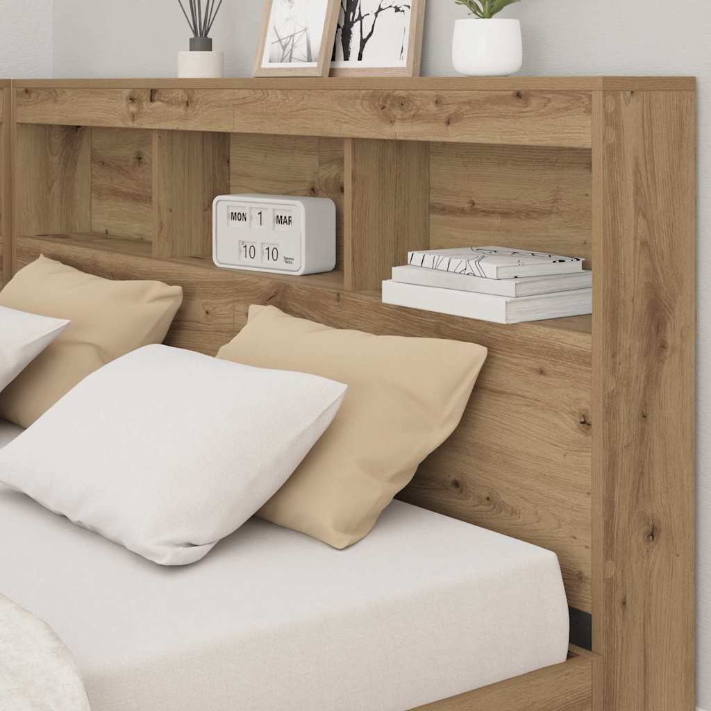 vidaXL Storage Headboard Artisan Oak Engineered Wood