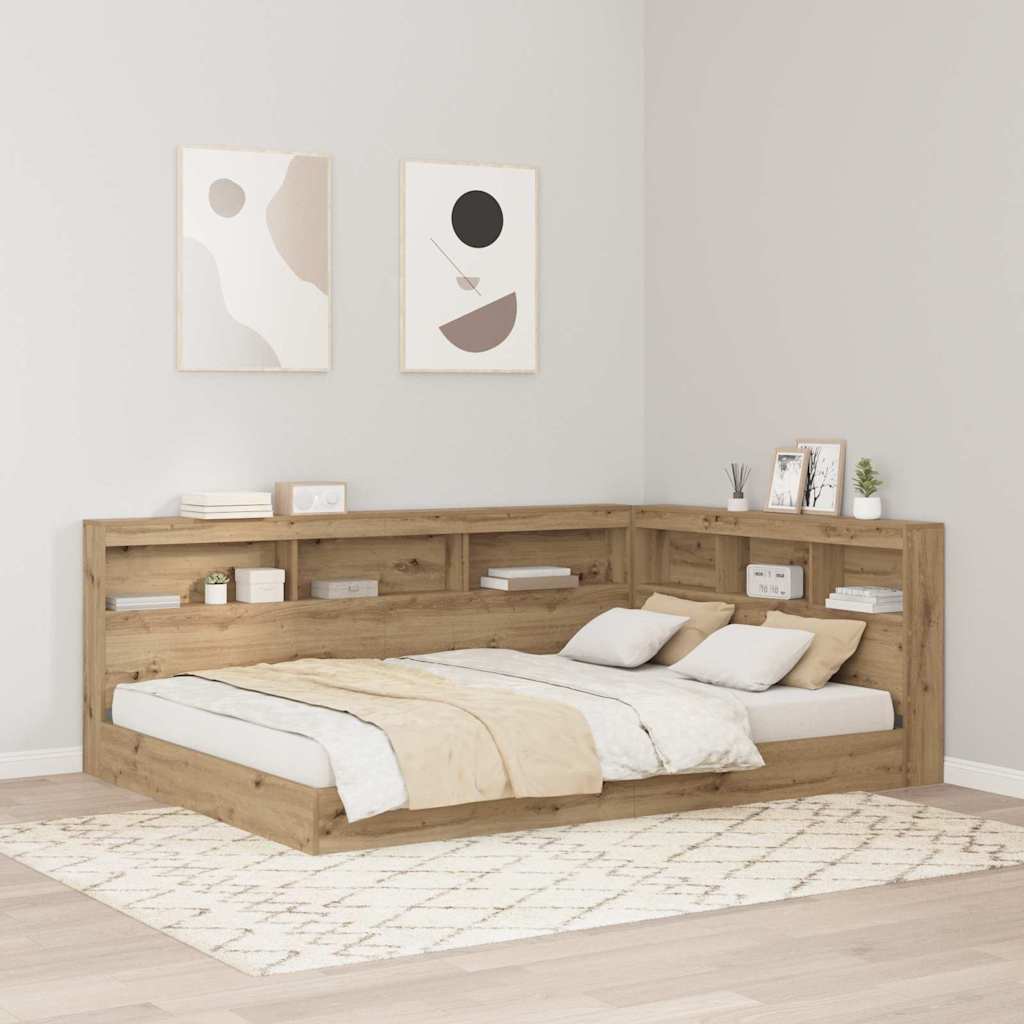 vidaXL Storage Headboard Artisan Oak Engineered Wood