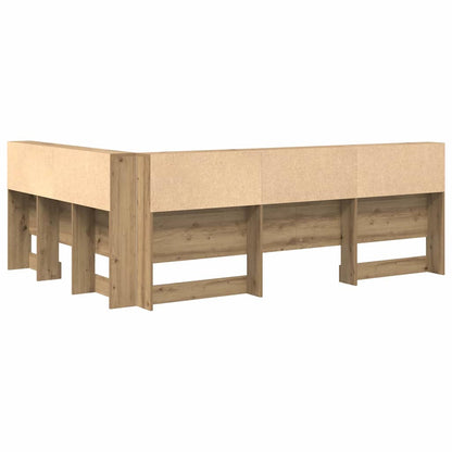 vidaXL Storage Headboard Artisan Oak Engineered Wood