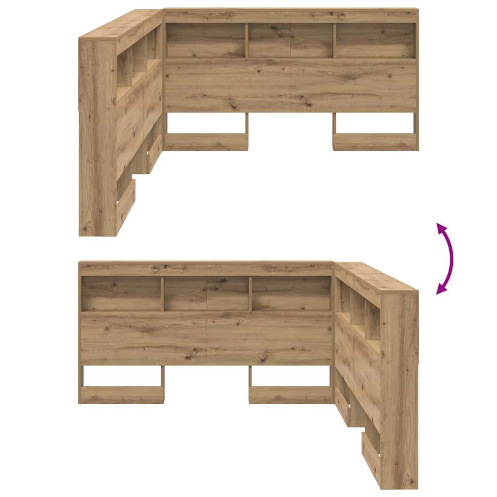 vidaXL Storage Headboard Artisan Oak Engineered Wood